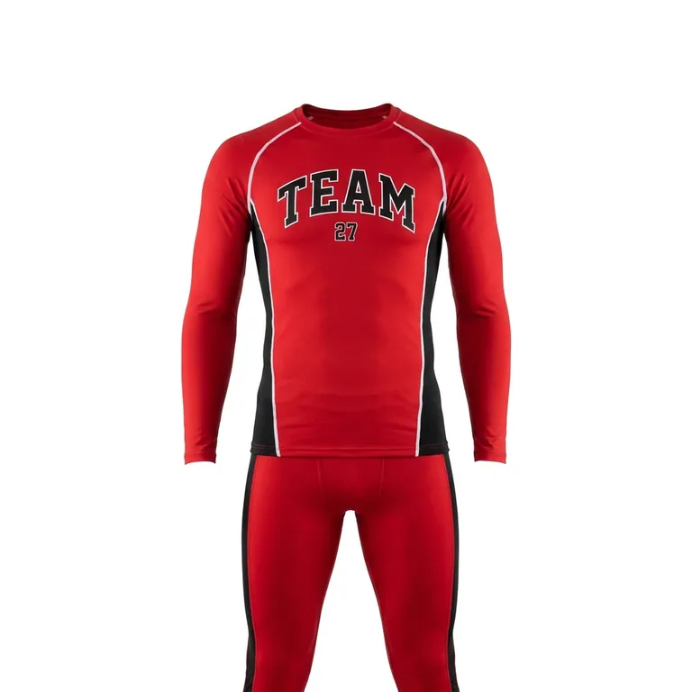 Custom hockey base-layer sets, front view