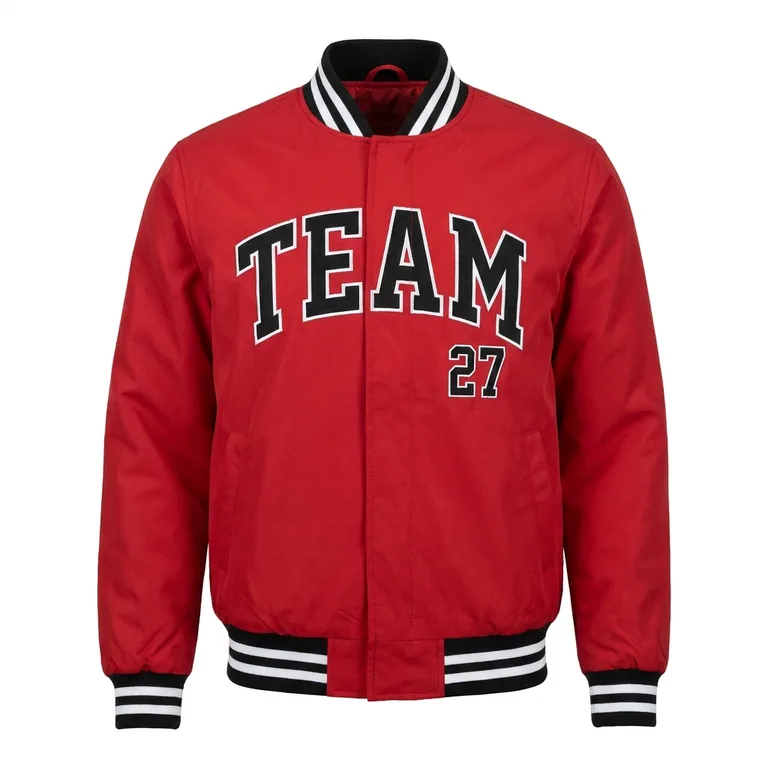 Custom hockey bomber jackets, front view