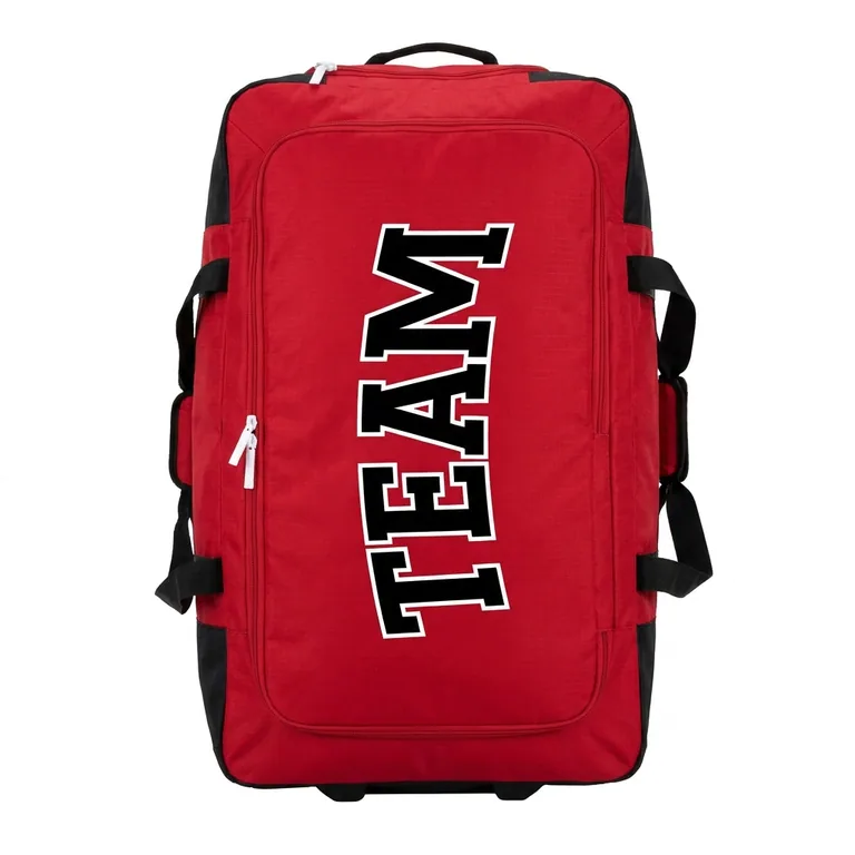 Custom hockey equipment bags, front view