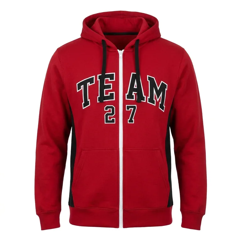 Custom hockey full-zip hooded jackets, front view