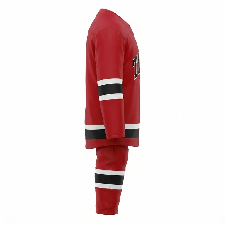 Custom hockey home uniform sets, right side view