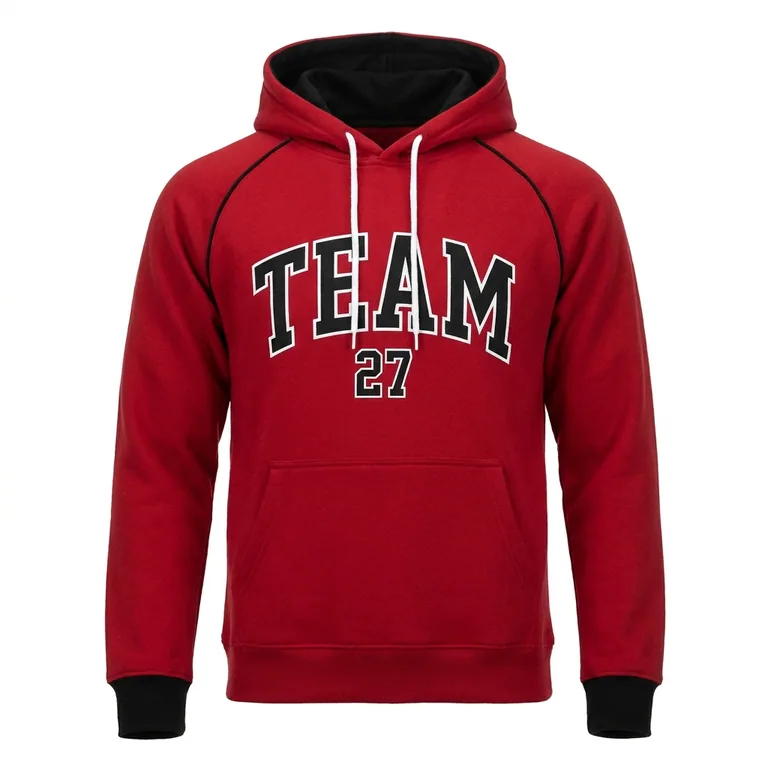 Custom hockey hooded pullovers, front view