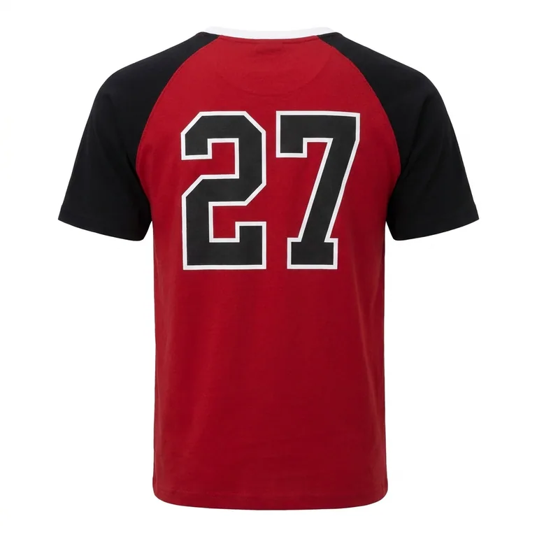 Custom hockey short-sleeve team tees, back view