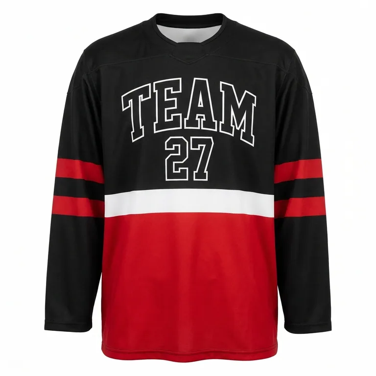 Custom hockey two-tone game jerseys, front view
