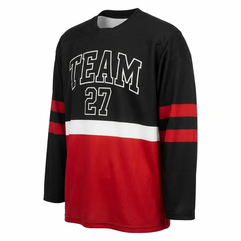 Custom hockey two-tone game jerseys, right side view