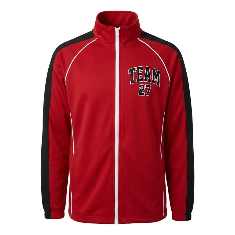 Custom hockey warm-up jackets, front view