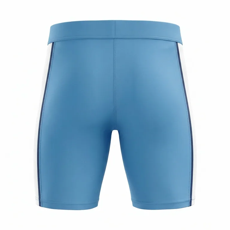 Custom lacrosse base-layer shorts, back view