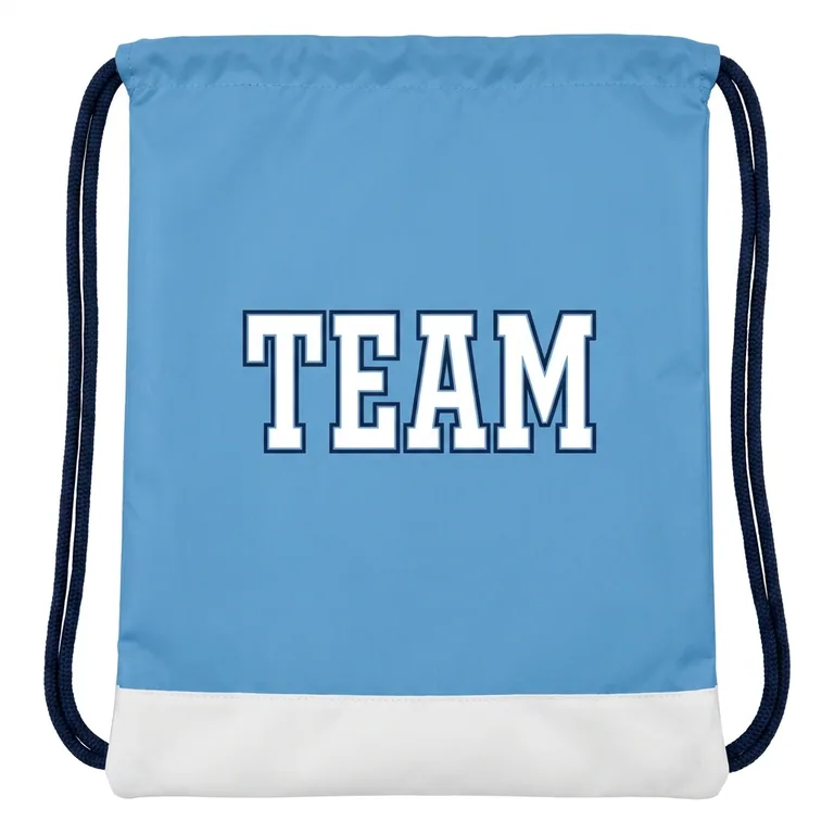 Custom lacrosse drawstring bags, front view