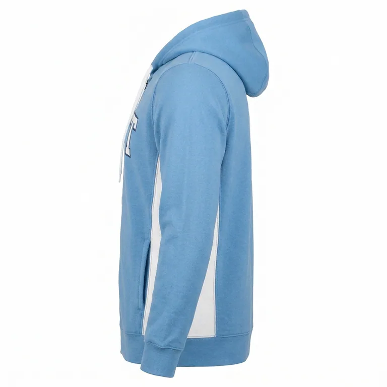 Custom lacrosse full-zip hooded jackets, right side view
