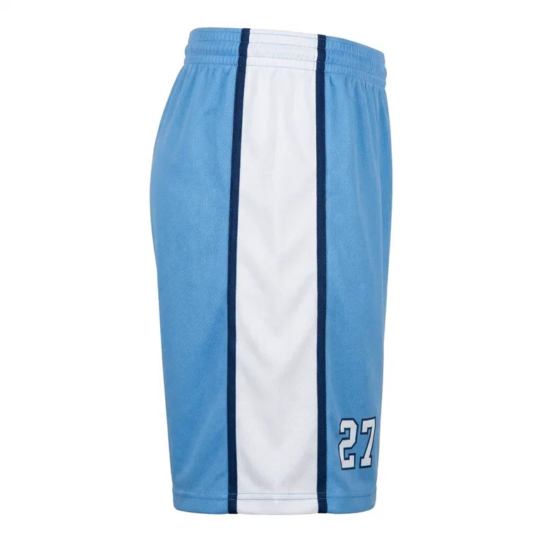 Custom lacrosse game shorts, left side view