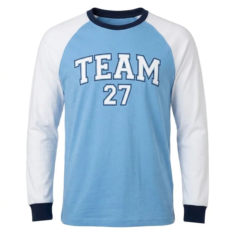 Custom lacrosse long-sleeve team tees, front view