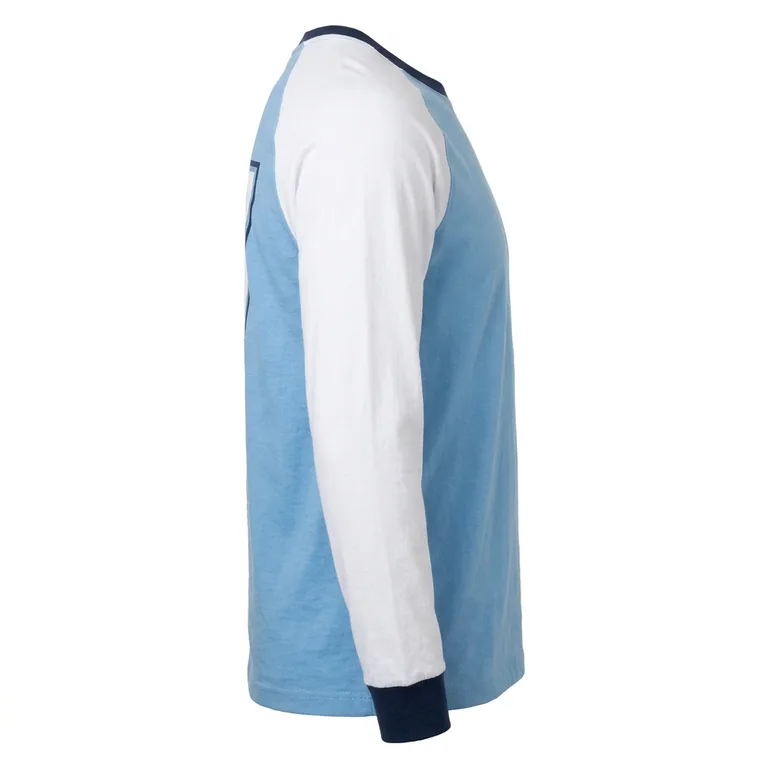 Custom lacrosse long-sleeve team tees, left side view