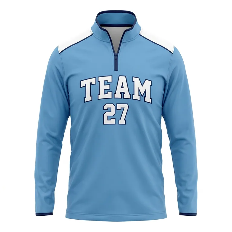 Custom lacrosse quarter-zip tops, front view