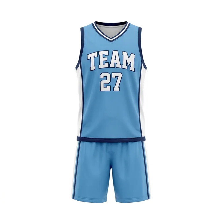 Custom lacrosse standard game uniforms, front view