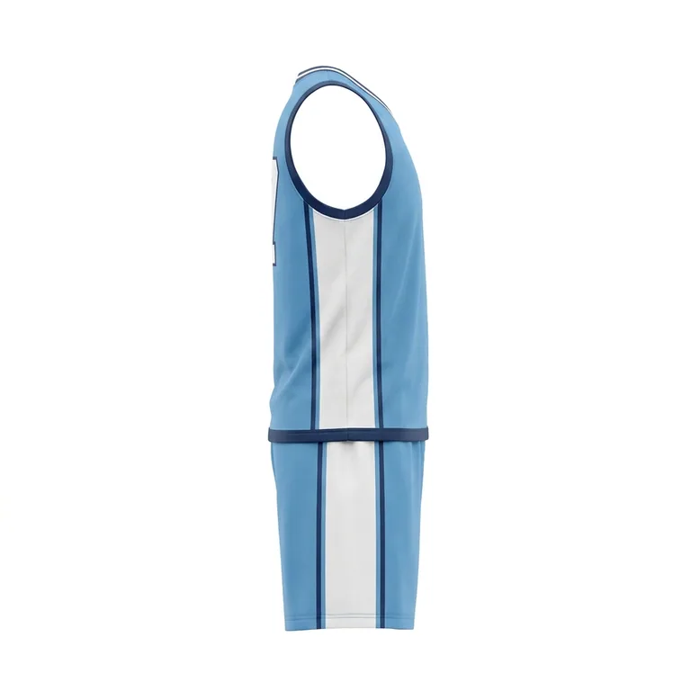 Custom lacrosse standard game uniforms, left side view