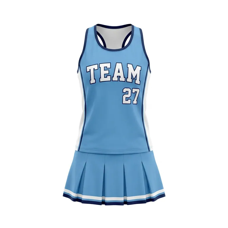 Custom women's lacrosse game uniforms, front view
