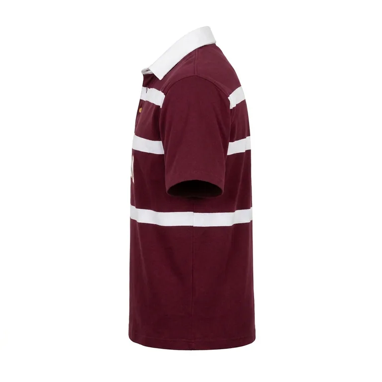 Custom rugby button-collar match jerseys, right side view