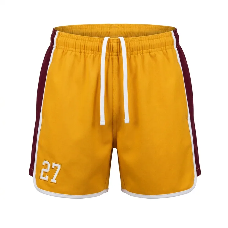 Custom rugby classic match shorts, front view