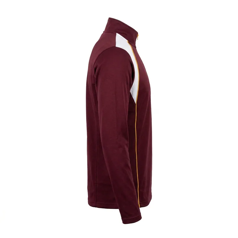 Custom rugby quarter-zip tops, left side view