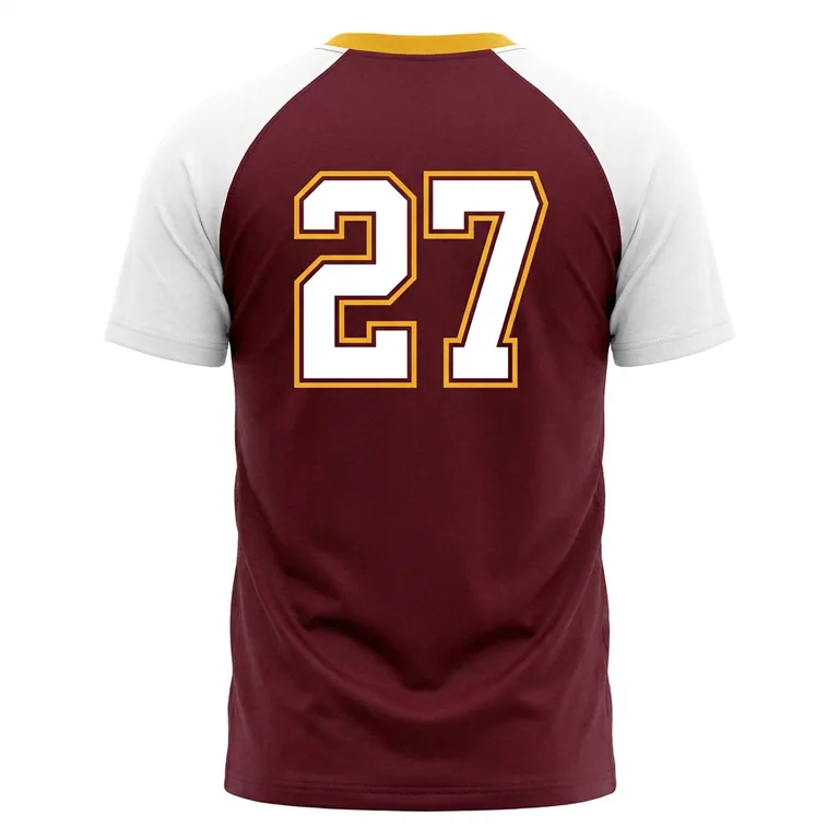 Custom rugby short-sleeve team tees, back view
