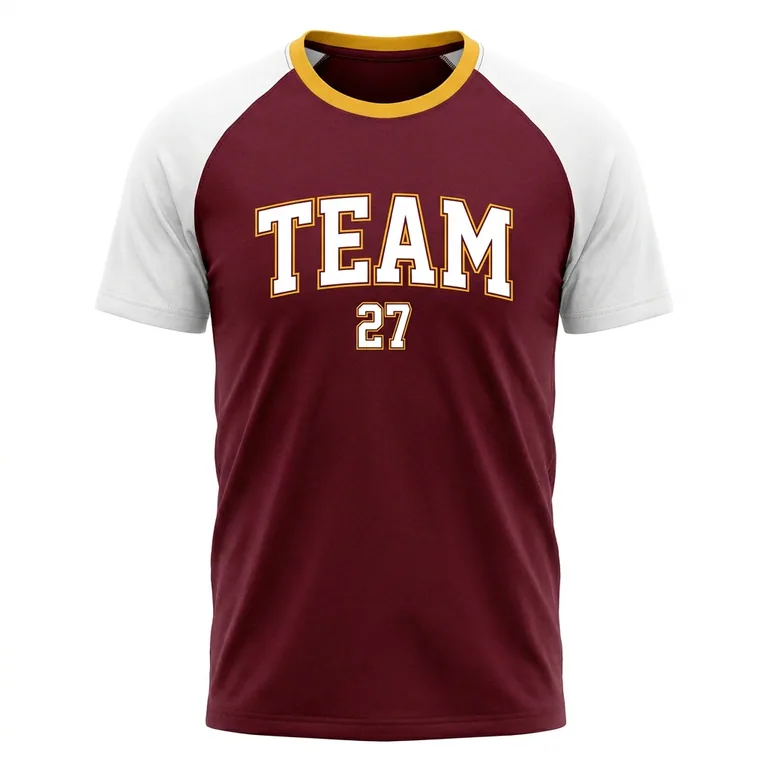 Custom rugby short-sleeve team tees, front view
