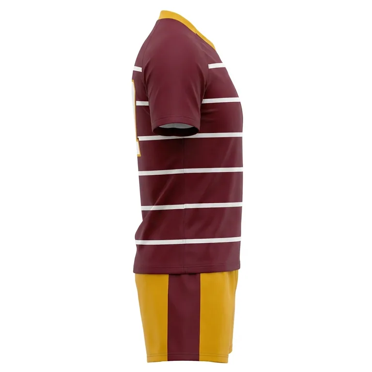 Custom rugby standard match uniforms, left side view