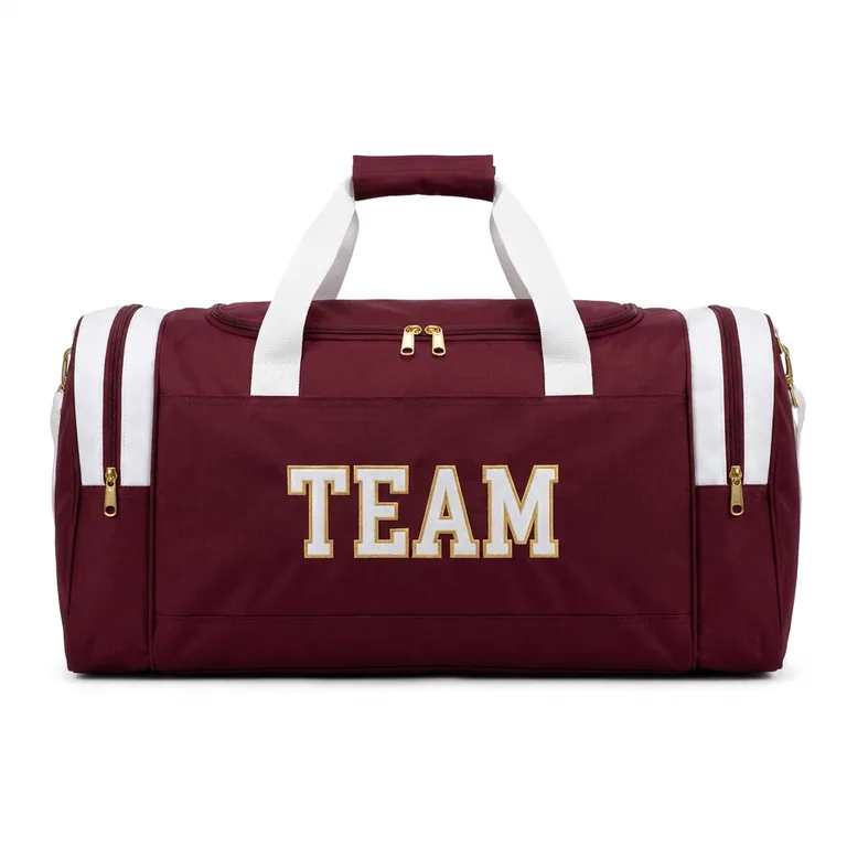 Custom rugby team duffel bags, front view
