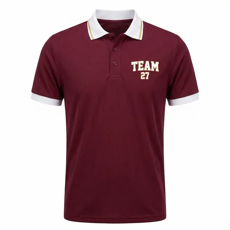 Custom rugby team polos, front view