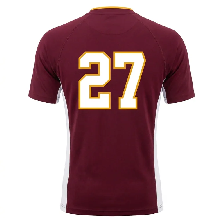 Custom rugby training jerseys, back view