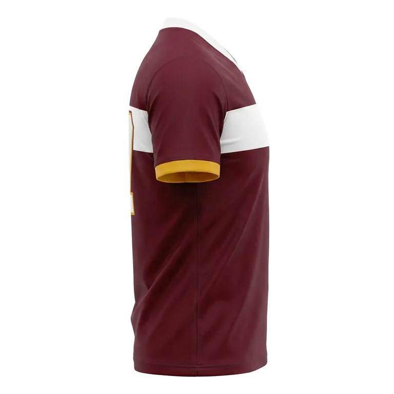 Custom rugby v-neck match jerseys, left side view