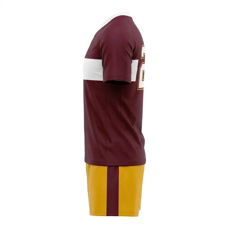 Custom rugby v-neck match uniforms, left side view