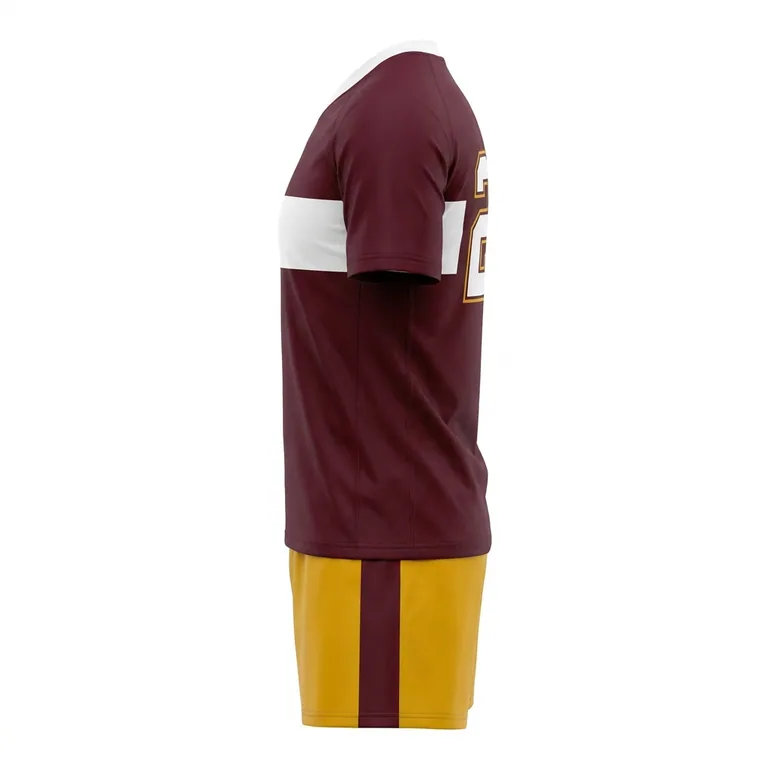 Custom rugby v-neck match uniforms, right side view