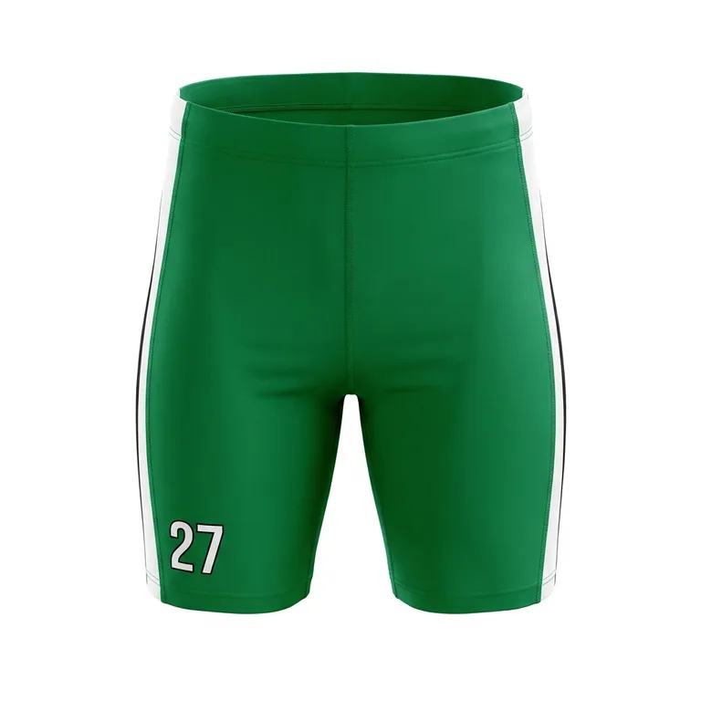 Custom soccer base-layer shorts, front view