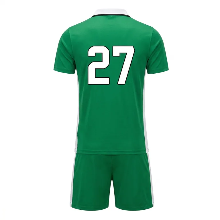 Custom soccer collared match uniforms, back view