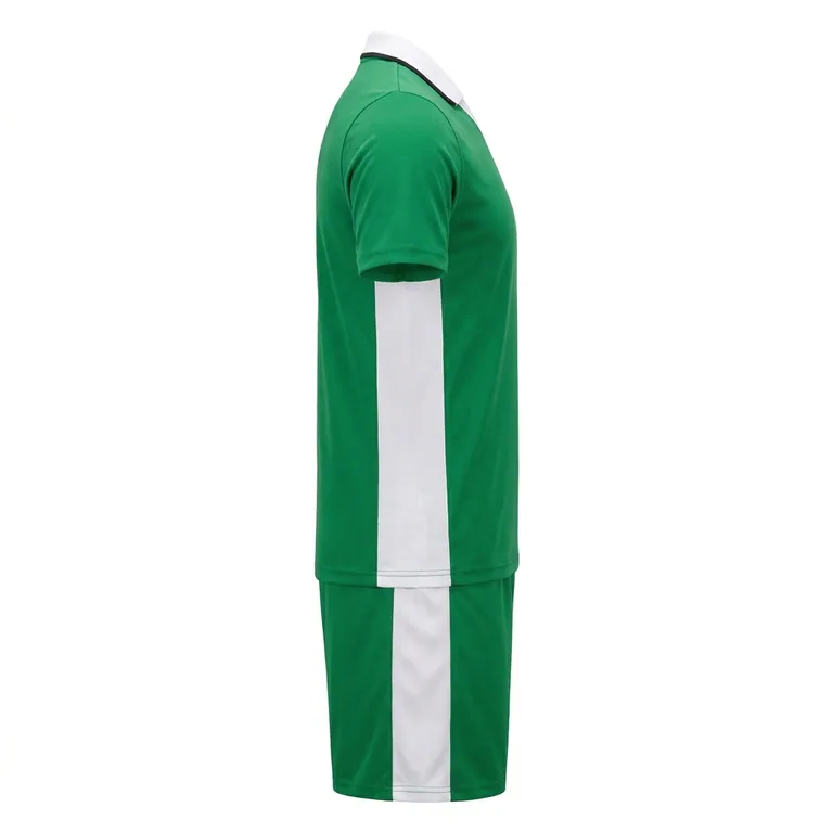 Custom soccer collared match uniforms, left side view