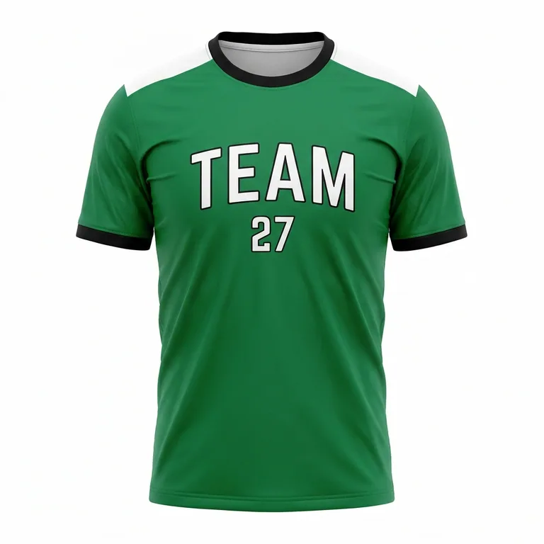 Custom soccer crew-neck match jerseys, front view