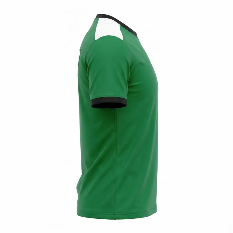Custom soccer crew-neck match jerseys, left side view