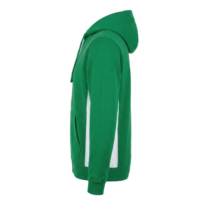 Custom soccer full-zip hooded jackets, right side view