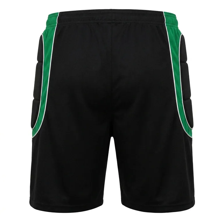 Custom soccer goalkeeper padded shorts, back view