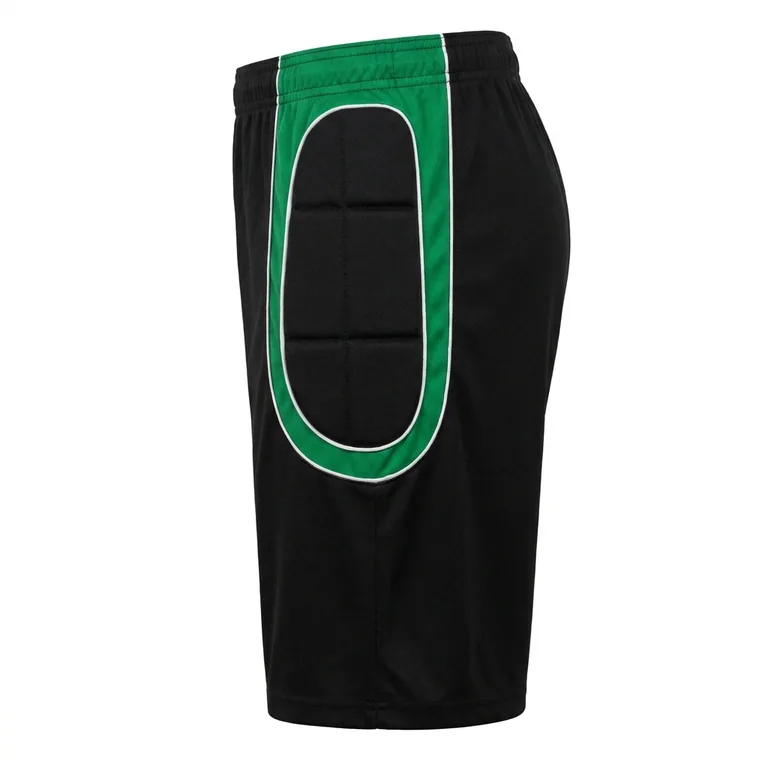 Custom soccer goalkeeper padded shorts, right side view