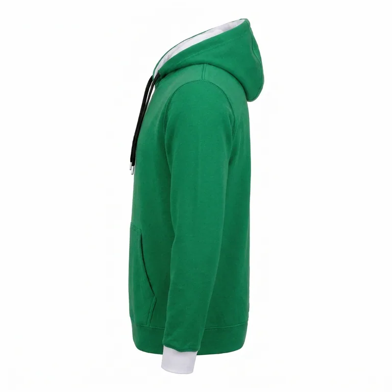 Custom soccer hooded pullovers, right side view
