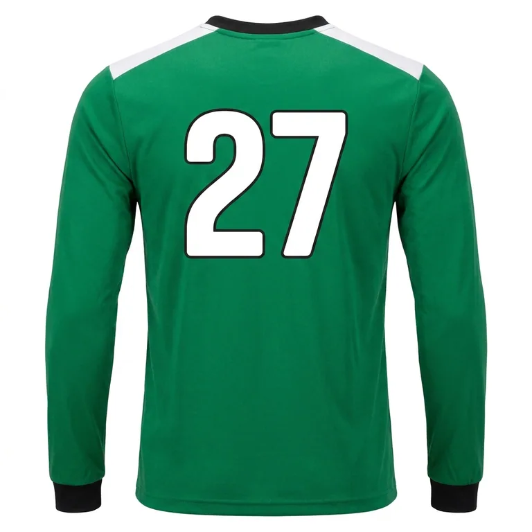 Custom soccer long-sleeve training shirts, back view