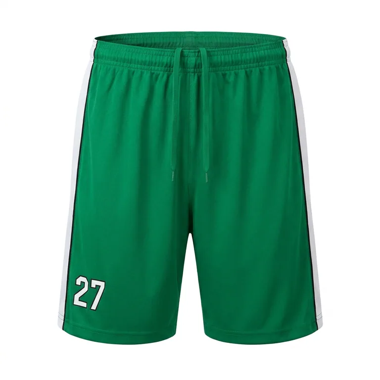 Custom soccer match shorts, front view