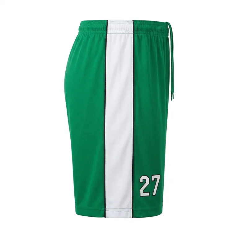 Custom soccer match shorts, left side view