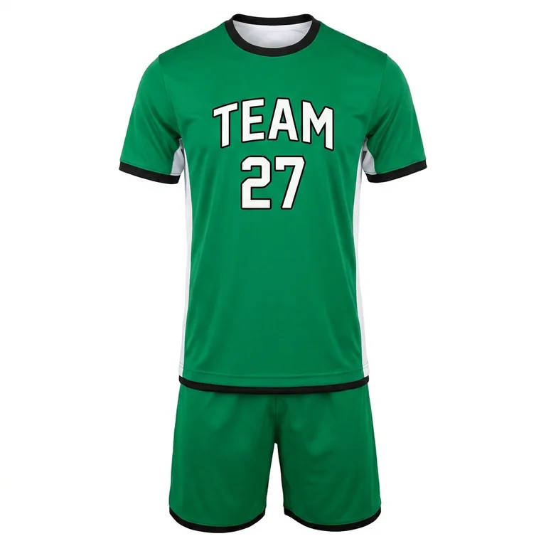 Custom soccer reversible match uniforms, front view