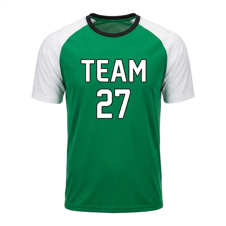 Custom soccer short-sleeve training shirts, front view