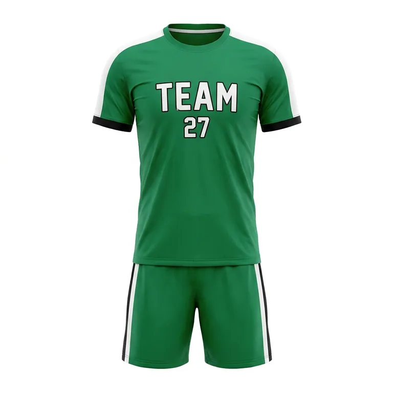 Custom soccer standard match uniforms, front view