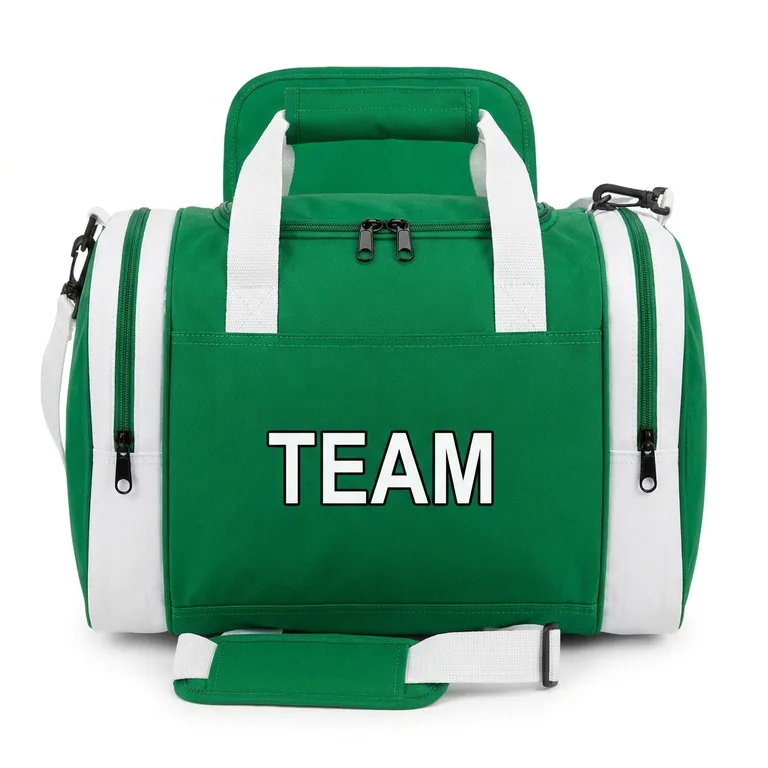Custom soccer team duffel bags, front view