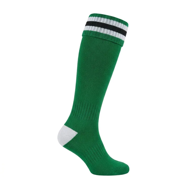 Custom soccer team socks, left side view