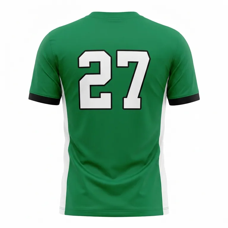 Custom soccer v-neck match jerseys, back view